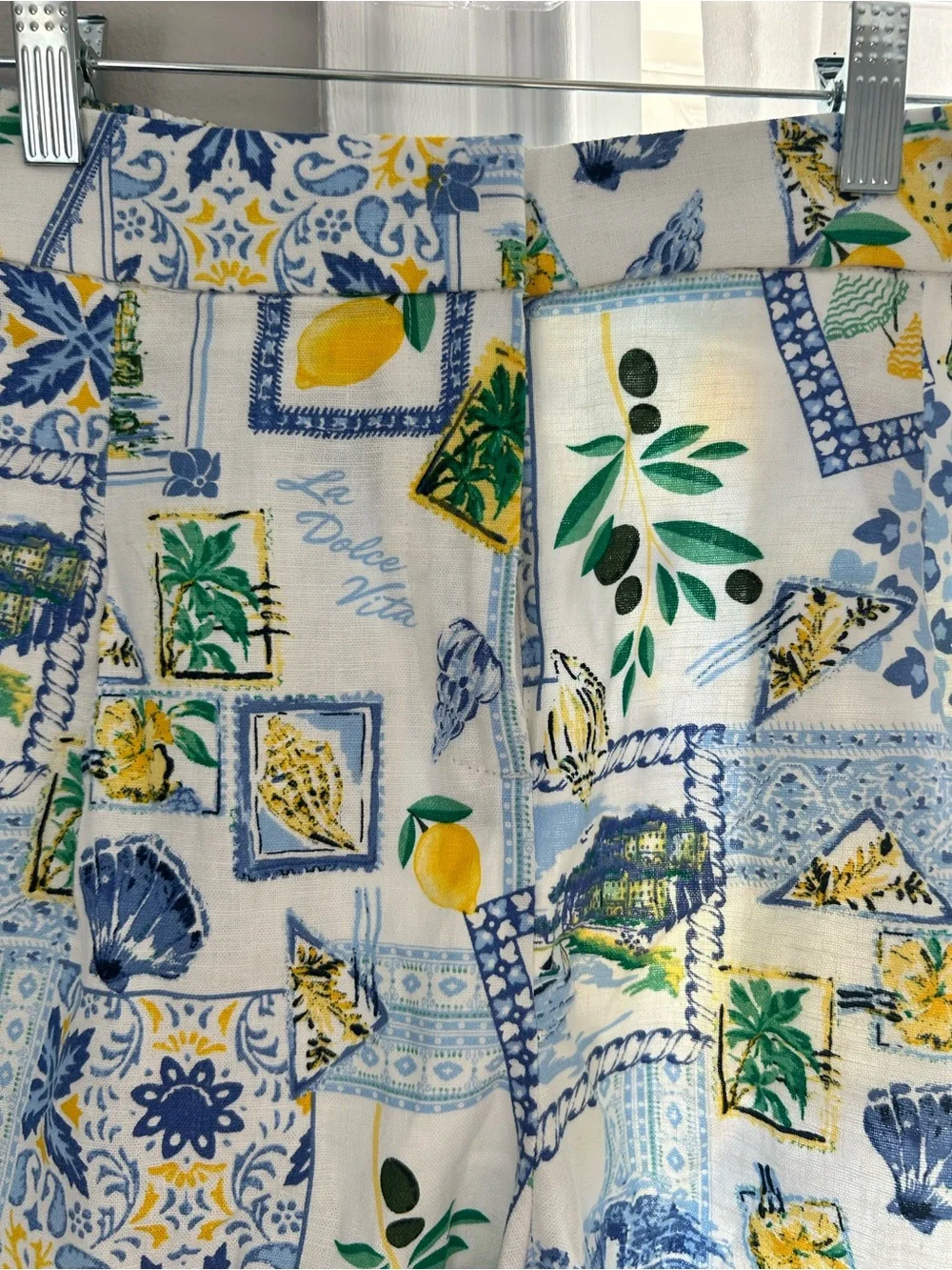 J.Crew Factory Mediterranean Print Linen-Blend Shorts NWT Size 6